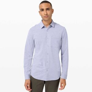 Lululemon Commission Long Sleeve Shirt in Harbor Blue / White